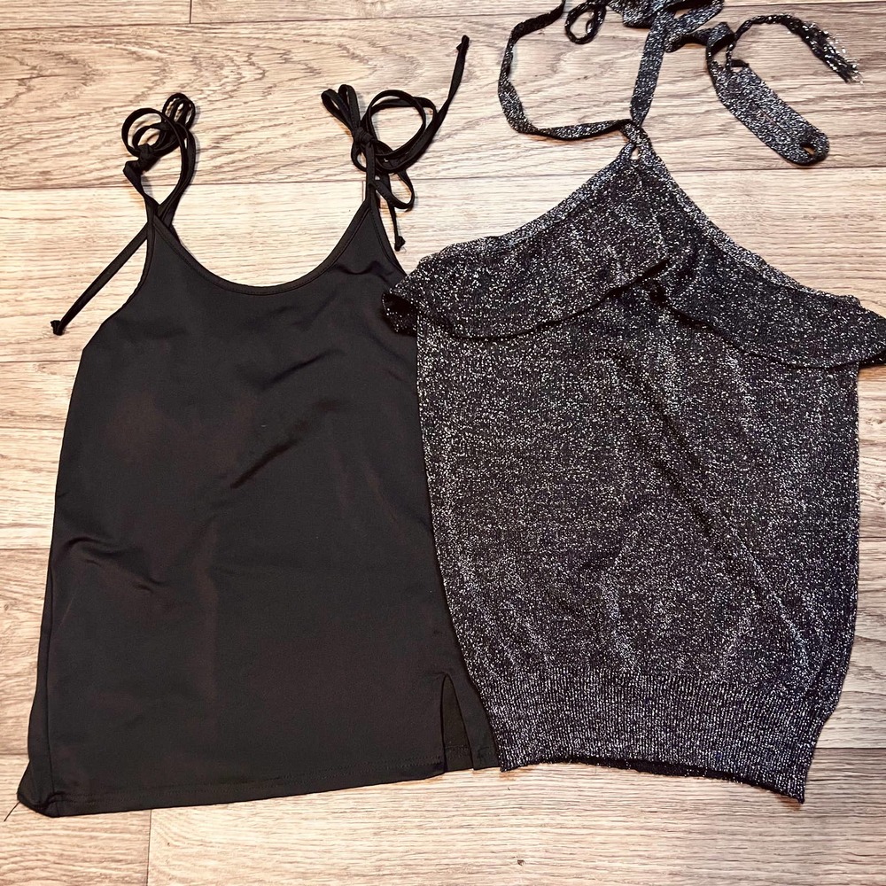 Size Small - NY&Co. and Shein - Bundle of Two Black Elevated Casual Tops